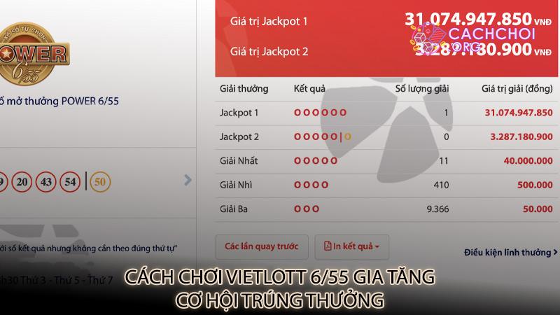 Cách chơi Vietlott 6/55 gia tăng cơ hội trúng thưởng